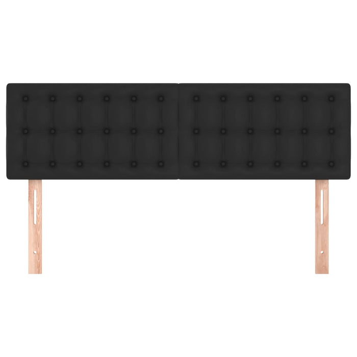 Tăblii de pat, negru, 144x5x78/88 cm, piele ecologică WALTI