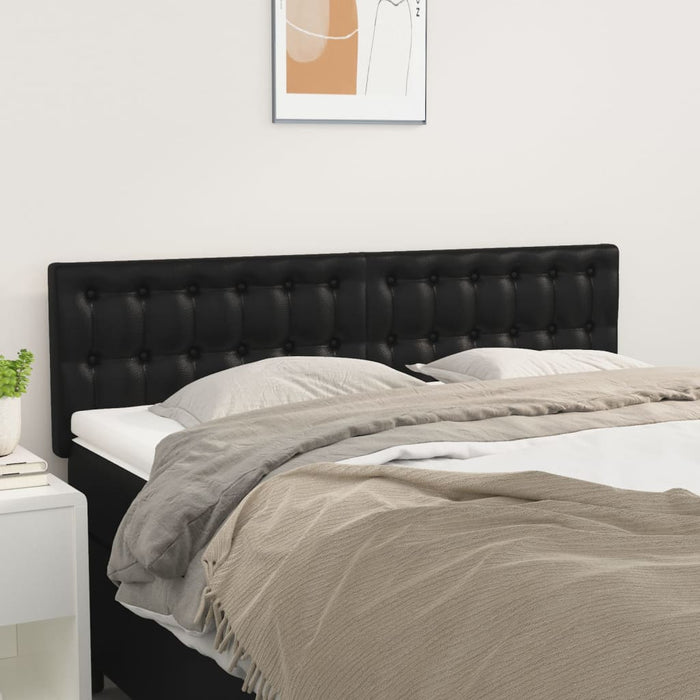 Tăblii de pat, negru, 144x5x78/88 cm, piele ecologică WALTI