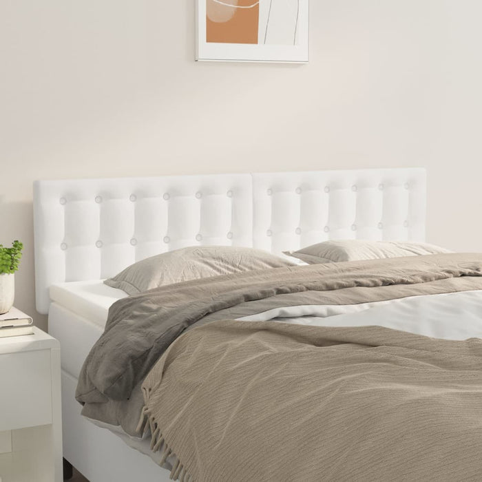 Tăblii de pat, alb, 144x5x78/88 cm, piele ecologică WALTI