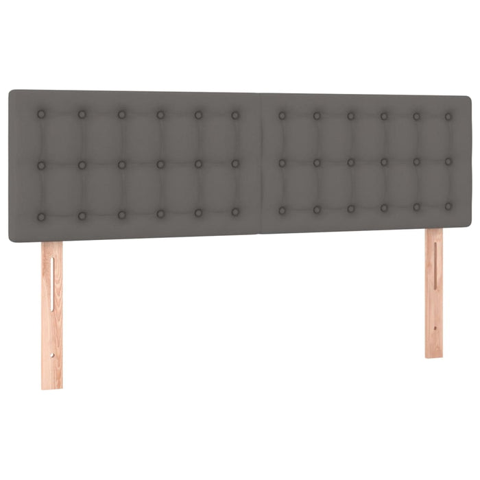 Tăblii de pat, gri, 144x5x78/88 cm, piele ecologică WALTI