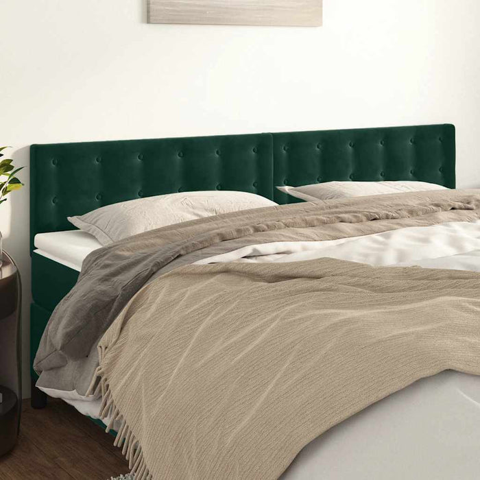 Tăblii de pat, verde închis, 160x5x78/88 cm, catifea WALTI
