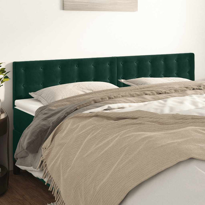 Tăblii de pat, verde închis, 180x5x78/88 cm, catifea WALTI