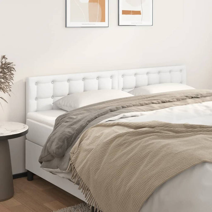 Tăblii de pat, alb, 200x5x78/88 cm, piele ecologică WALTI