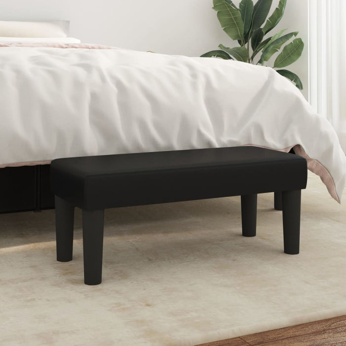Bancă, negru, 70x30x30 cm, piele ecologică - WALTI WALTI