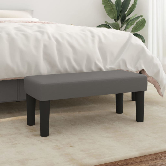 Bancă, gri, 70x30x30 cm, piele ecologică - WALTI WALTI