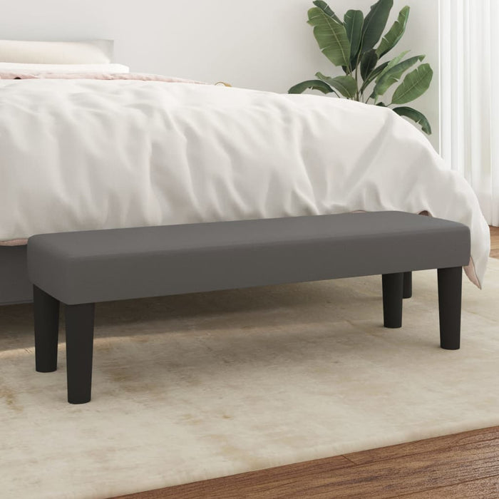 Bancă, gri, 100x30x30 cm, piele ecologică - WALTI WALTI