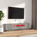 Set dulapuri TV cu LED, 2 piese, gri sonoma, lemn prelucrat - WALTI WALTI