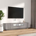Set dulapuri TV cu LED, 2 piese, gri sonoma, lemn prelucrat - WALTI WALTI