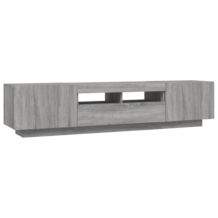 Set dulapuri TV cu LED, 2 piese, gri sonoma, lemn prelucrat - WALTI WALTI