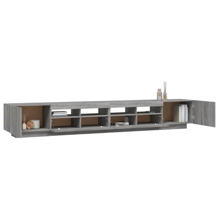 Set dulapuri TV cu LED, 3 piese, gri sonoma, lemn prelucrat - WALTI WALTI