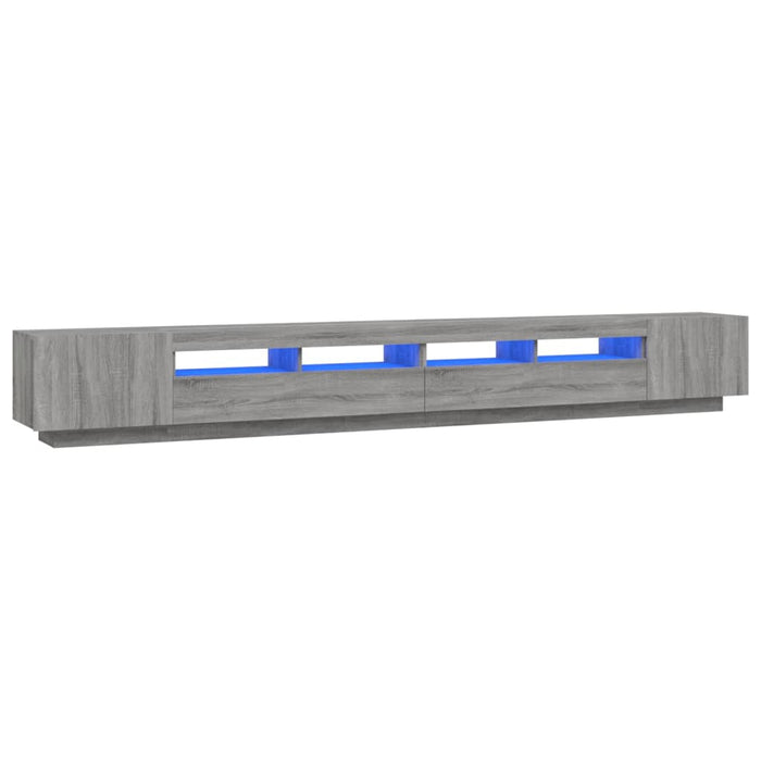 Set dulapuri TV cu LED, 3 piese, gri sonoma, lemn prelucrat WALTI