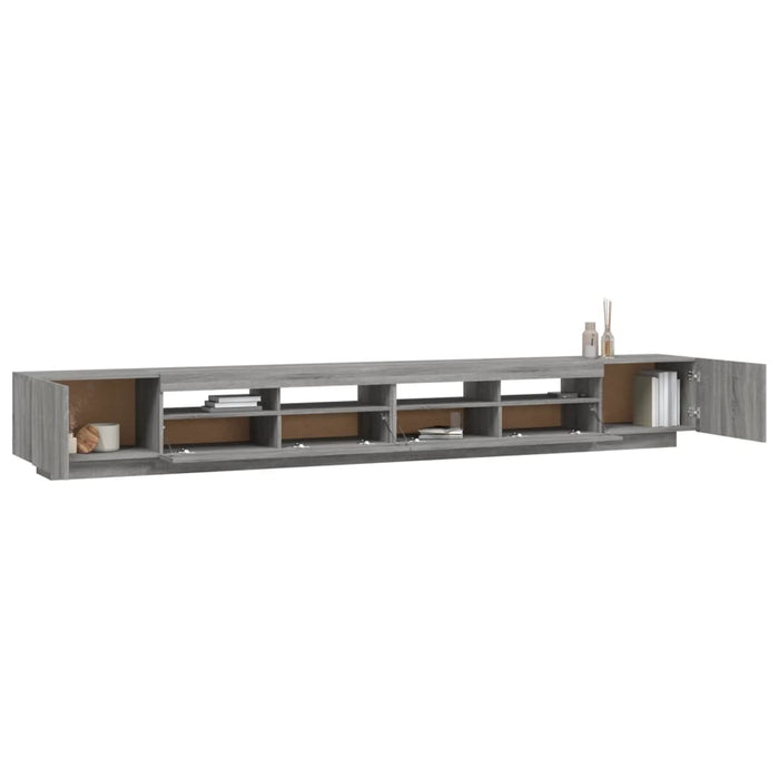Set dulapuri TV cu LED, 3 piese, gri sonoma, lemn prelucrat WALTI