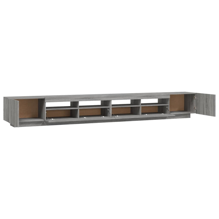 Set dulapuri TV cu LED, 3 piese, gri sonoma, lemn prelucrat WALTI