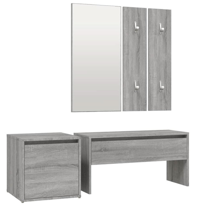 Set de mobilier pentru hol, gri sonoma, lemn prelucrat - WALTI WALTI