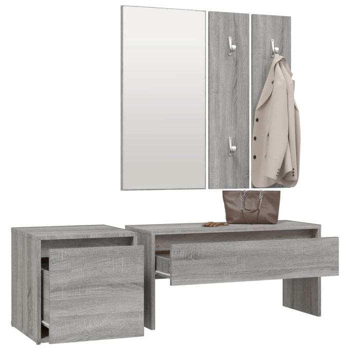 Set de mobilier pentru hol, gri sonoma, lemn prelucrat - WALTI WALTI