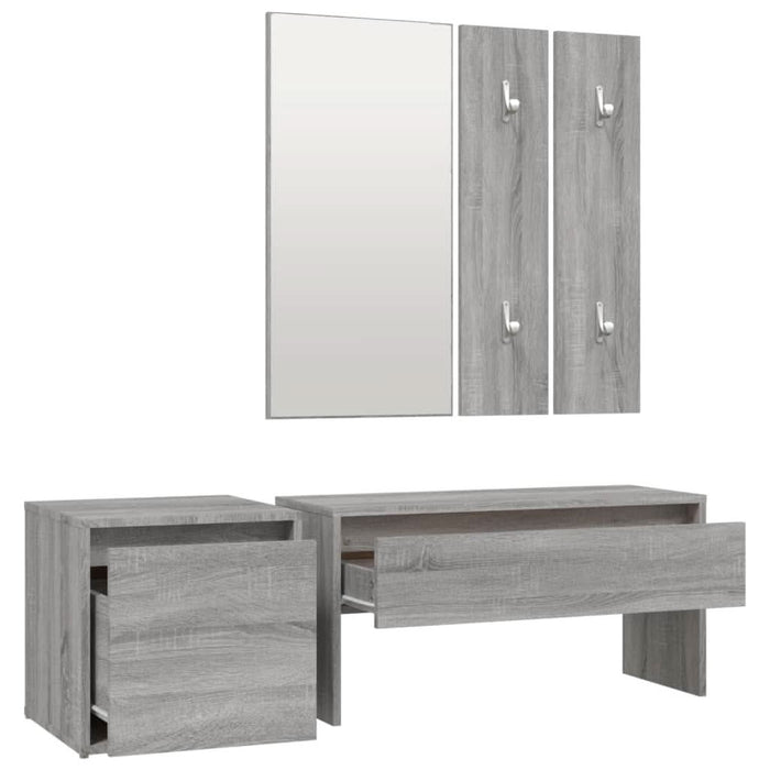 Set de mobilier pentru hol, gri sonoma, lemn prelucrat - WALTI WALTI
