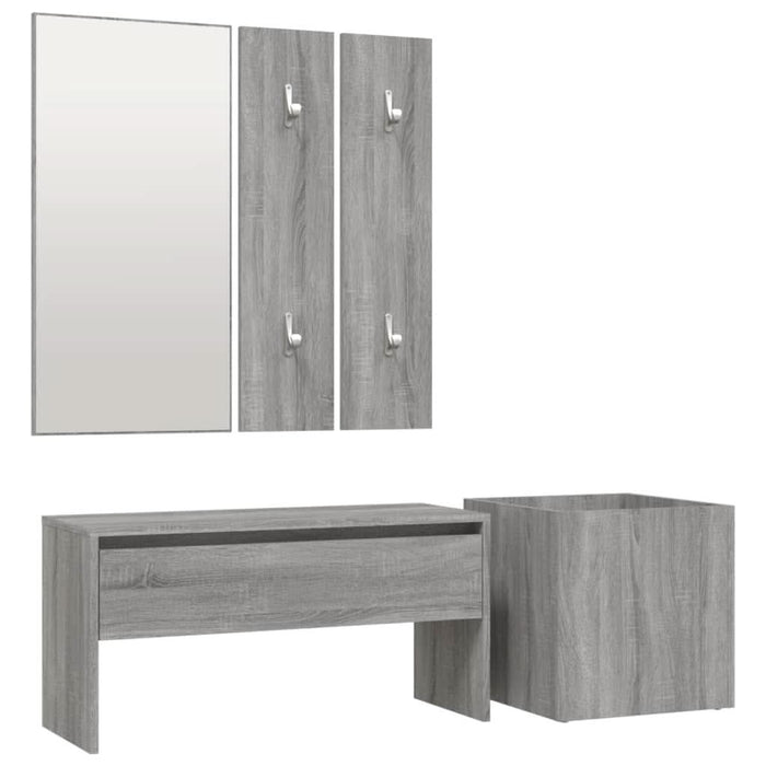 Set de mobilier pentru hol, gri sonoma, lemn prelucrat - WALTI WALTI