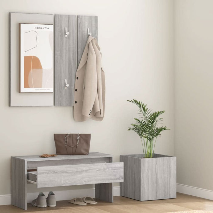 Set de mobilier pentru hol, gri sonoma, lemn prelucrat - WALTI WALTI