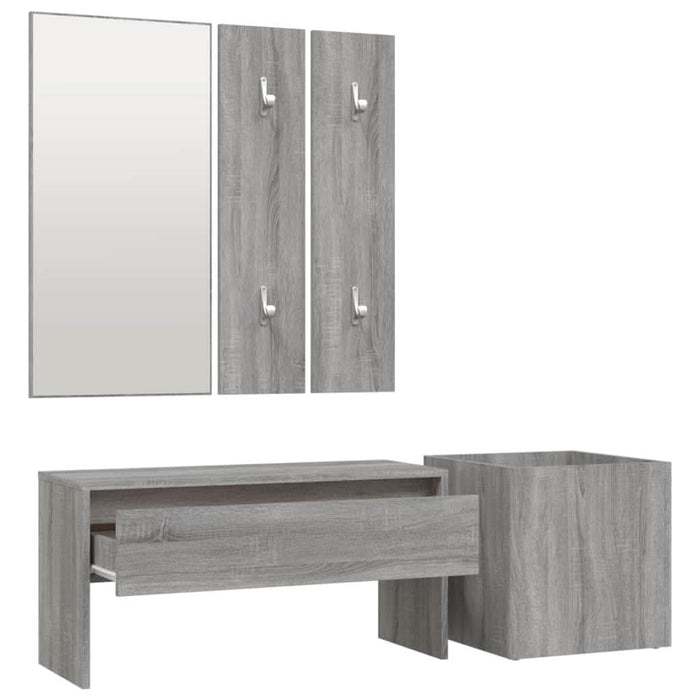 Set de mobilier pentru hol, gri sonoma, lemn prelucrat - WALTI WALTI