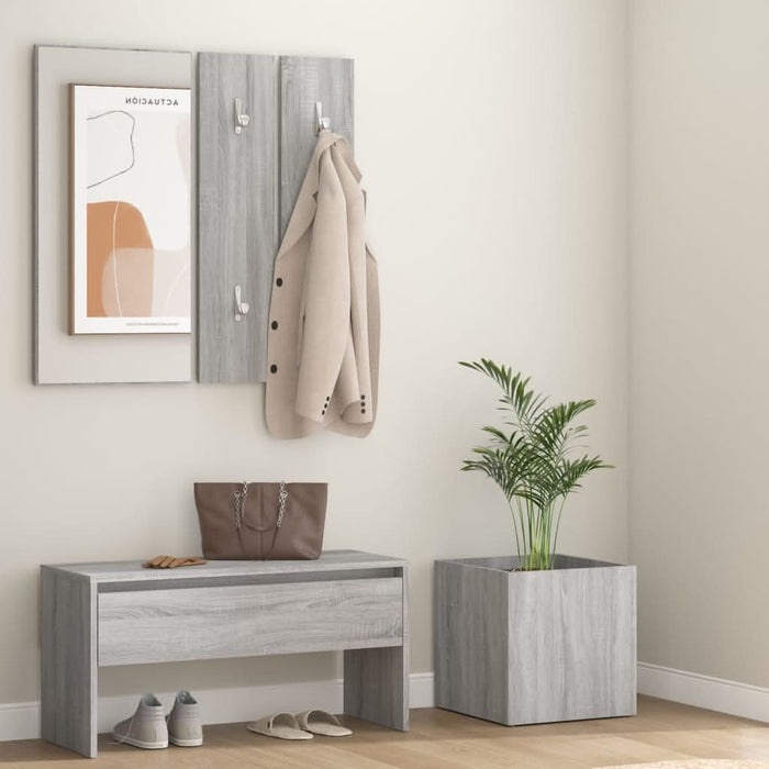 Set de mobilier pentru hol, gri sonoma, lemn prelucrat - WALTI WALTI