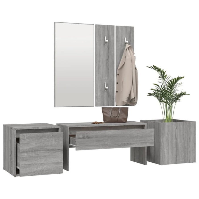 Set de mobilier pentru hol, gri sonoma, lemn prelucrat - WALTI WALTI