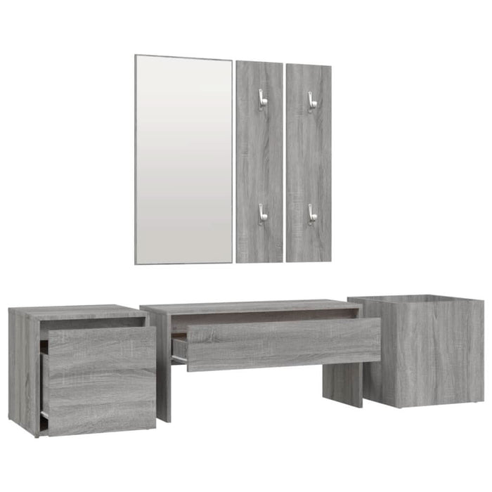 Set de mobilier pentru hol, gri sonoma, lemn prelucrat - WALTI WALTI