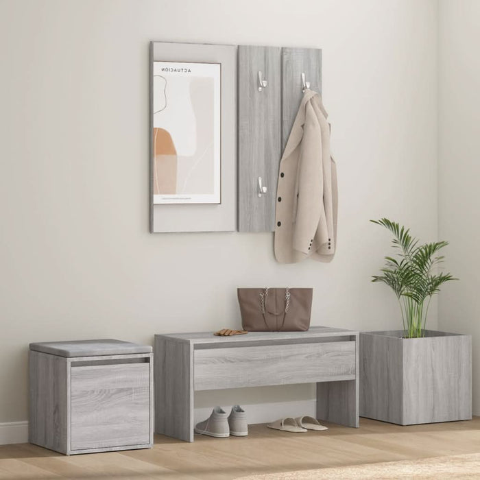 Set de mobilier pentru hol, gri sonoma, lemn prelucrat - WALTI WALTI