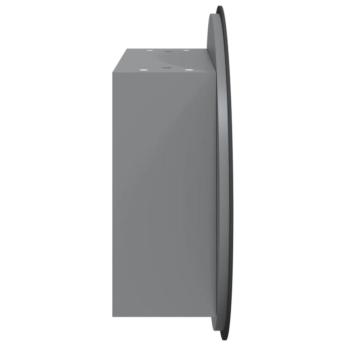 Dulap de baie cu oglindă rotundă și LED, gri, 40x40x17,5 cm - WALTI WALTI