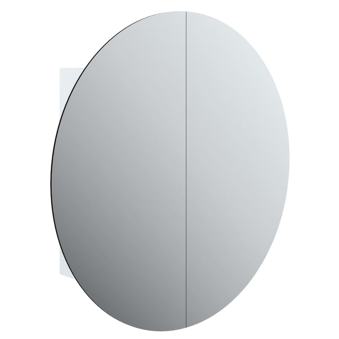 Dulap de baie cu oglindă rotundă și LED, alb, 54x54x17,5 cm - WALTI WALTI