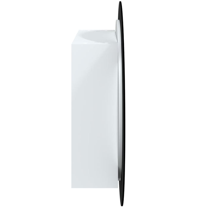 Dulap de baie cu oglindă rotundă și LED, alb, 54x54x17,5 cm - WALTI WALTI
