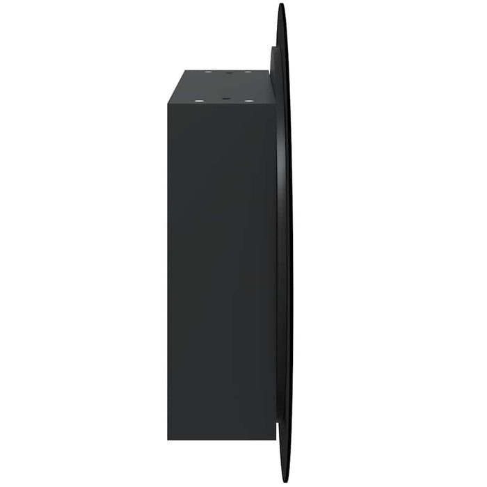 Dulap de baie cu oglindă rotundă și LED, negru, 54x54x17,5 cm - WALTI WALTI