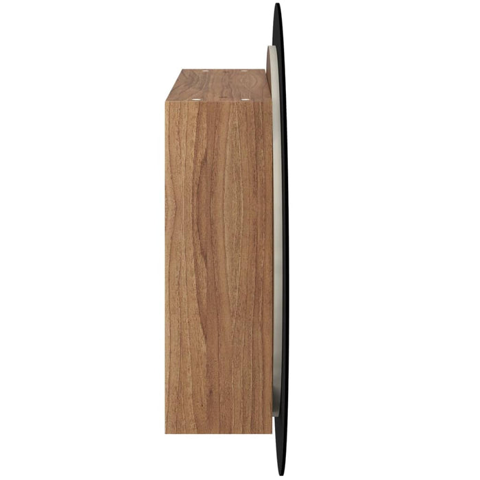 Dulap de baie cu oglindă rotundă și LED, stejar, 54x54x17,5 cm - WALTI WALTI