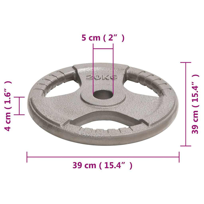 Placă de greutate olimpică, 20 kg, fontă WALTI