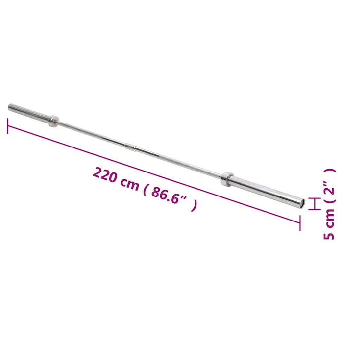 Bară de halteră olimpică, 220 cm, oțel WALTI