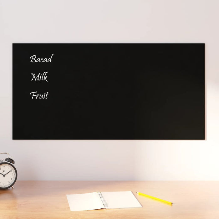 Tablă magnetică de perete neagră 80x40 cm, sticlă securizată WALTI