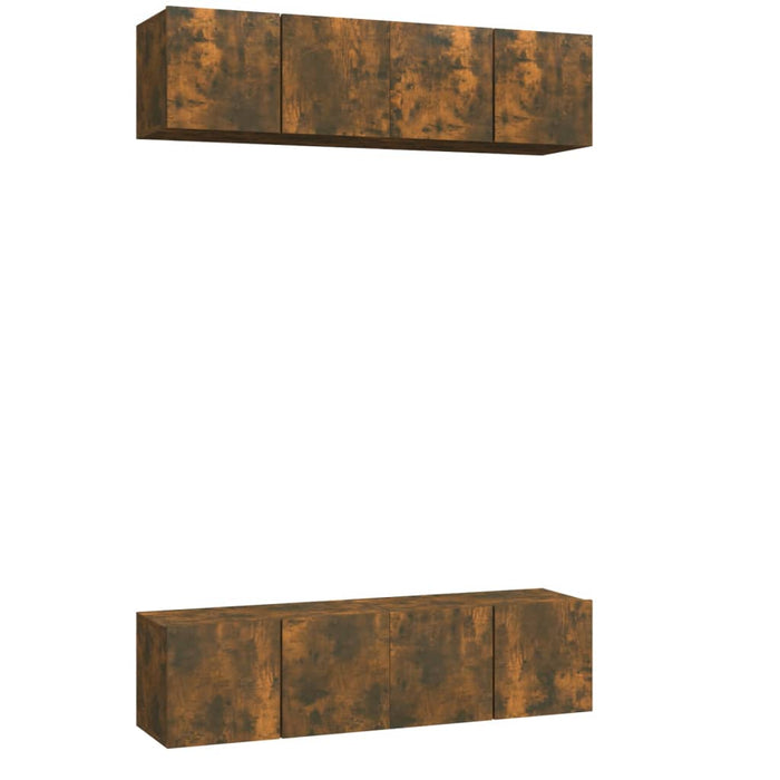 Dulap TV de perete, 4 buc, stejar, 60x30x30 cm, lemn prelucrat - WALTI WALTI