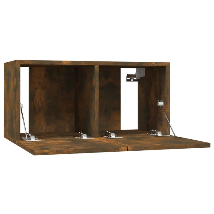 Dulap TV de perete, 4 buc, stejar, 60x30x30 cm, lemn prelucrat - WALTI WALTI