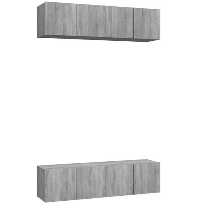 Comode TV, 4 buc., gri sonoma, 60x30x30 cm, lemn prelucrat - WALTI WALTI