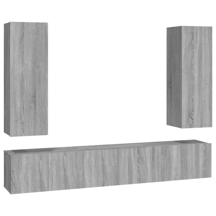 Set dulapuri TV, 5 piese, gri sonoma, lemn prelucrat - WALTI WALTI