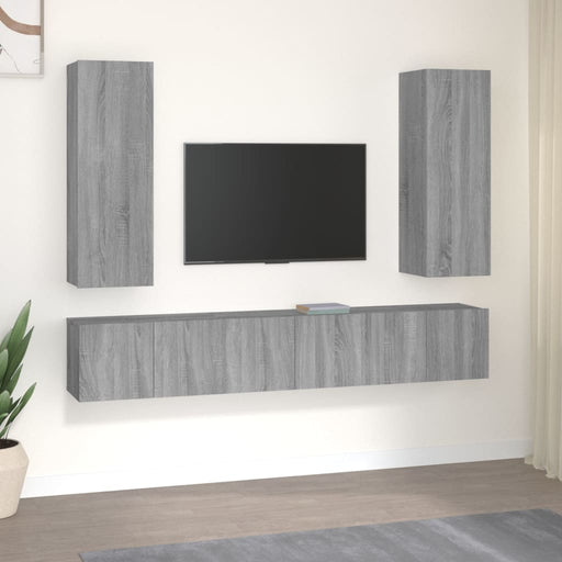 Set dulapuri TV, 5 piese, gri sonoma, lemn prelucrat - WALTI WALTI