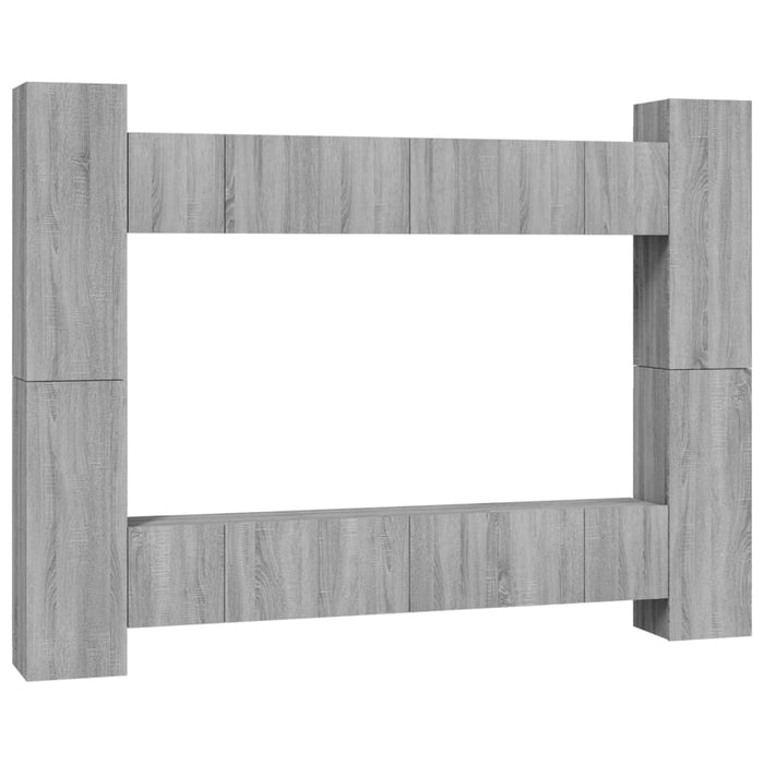Set dulapuri TV, 10 piese, gri sonoma, lemn compozit - WALTI WALTI
