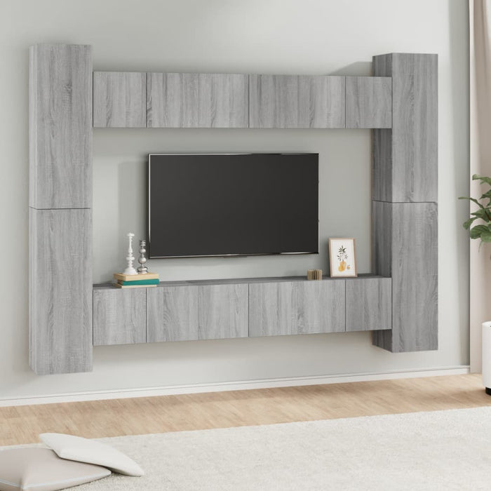 Set dulapuri TV, 10 piese, gri sonoma, lemn compozit - WALTI WALTI