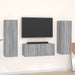 Set dulap TV, 3 piese, gri sonoma, lemn prelucrat - WALTI WALTI