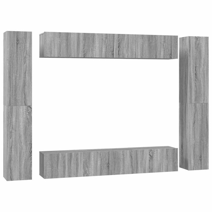 Set dulapuri TV, 10 piese, gri sonoma, lemn compozit WALTI