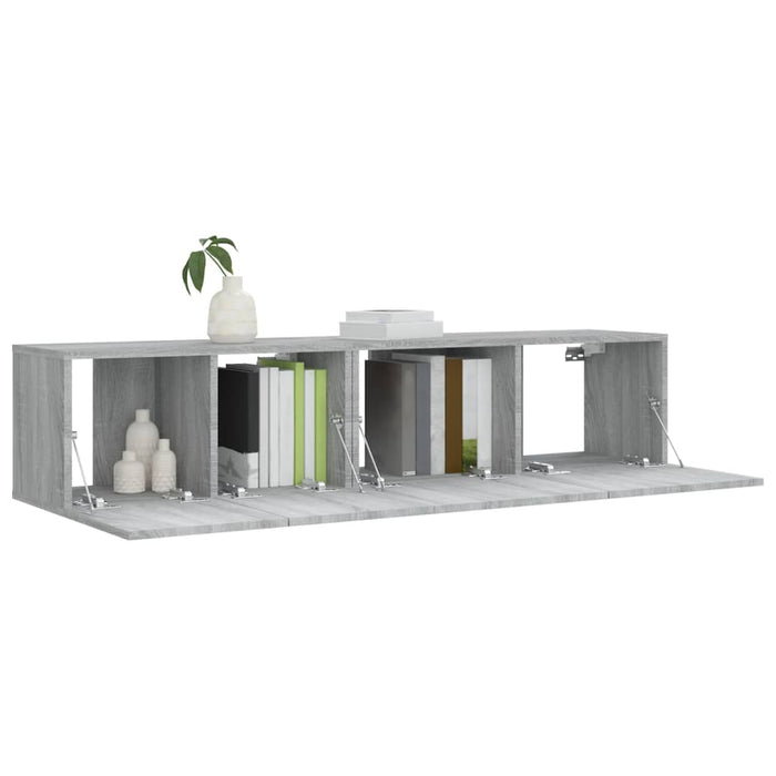 Set dulapuri TV, 2 piese, gri sonoma, lemn prelucrat WALTI