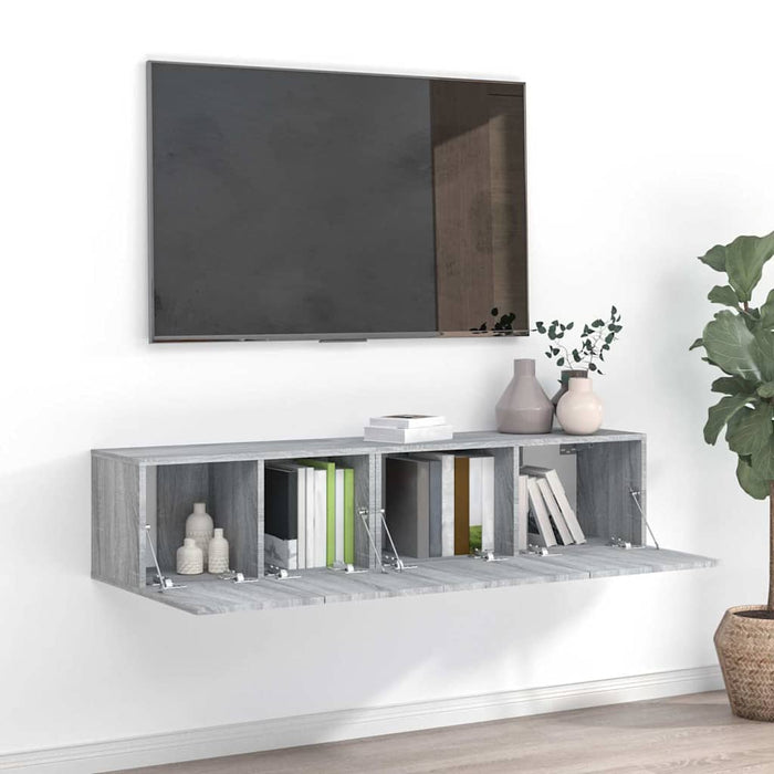 Set dulapuri TV, 2 piese, gri sonoma, lemn prelucrat WALTI