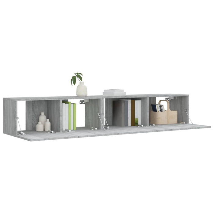 Set dulapuri TV, 2 piese, gri sonoma, lemn prelucrat WALTI