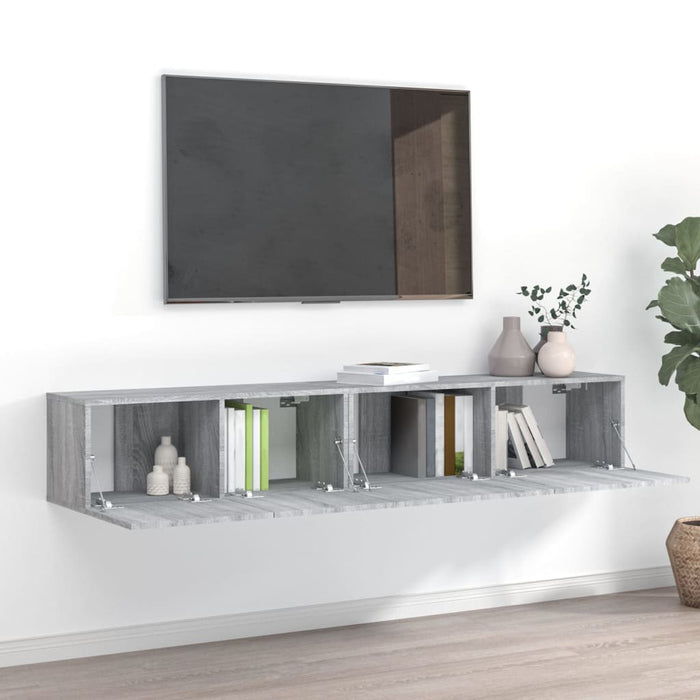 Set dulapuri TV, 2 piese, gri sonoma, lemn prelucrat WALTI