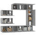 Set dulap TV, 8 piese, gri sonoma, lemn prelucrat - WALTI WALTI