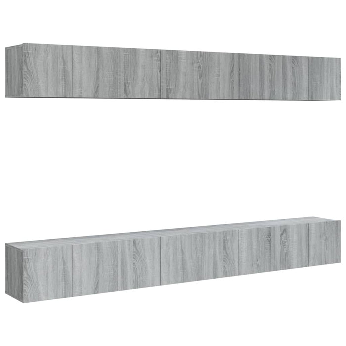 Comode TV, 8 buc., gri sonoma, 60x30x30 cm, lemn prelucrat - WALTI WALTI